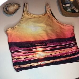 Zara Terez Sunset Hi-Shine Cropped Bra Tank Top